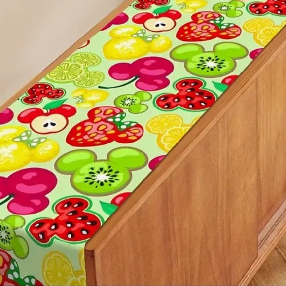 New Hidden Mickey Mouse Disney Theme Fruit  Table Runner 13x72 Minnie Mouse Cute - Picture 3 of 5